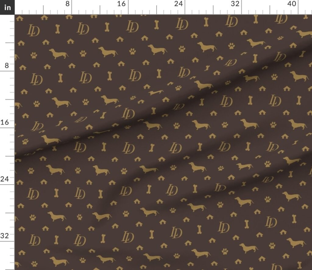 Louis Dachshund Luxury Dog Attire Fabric design