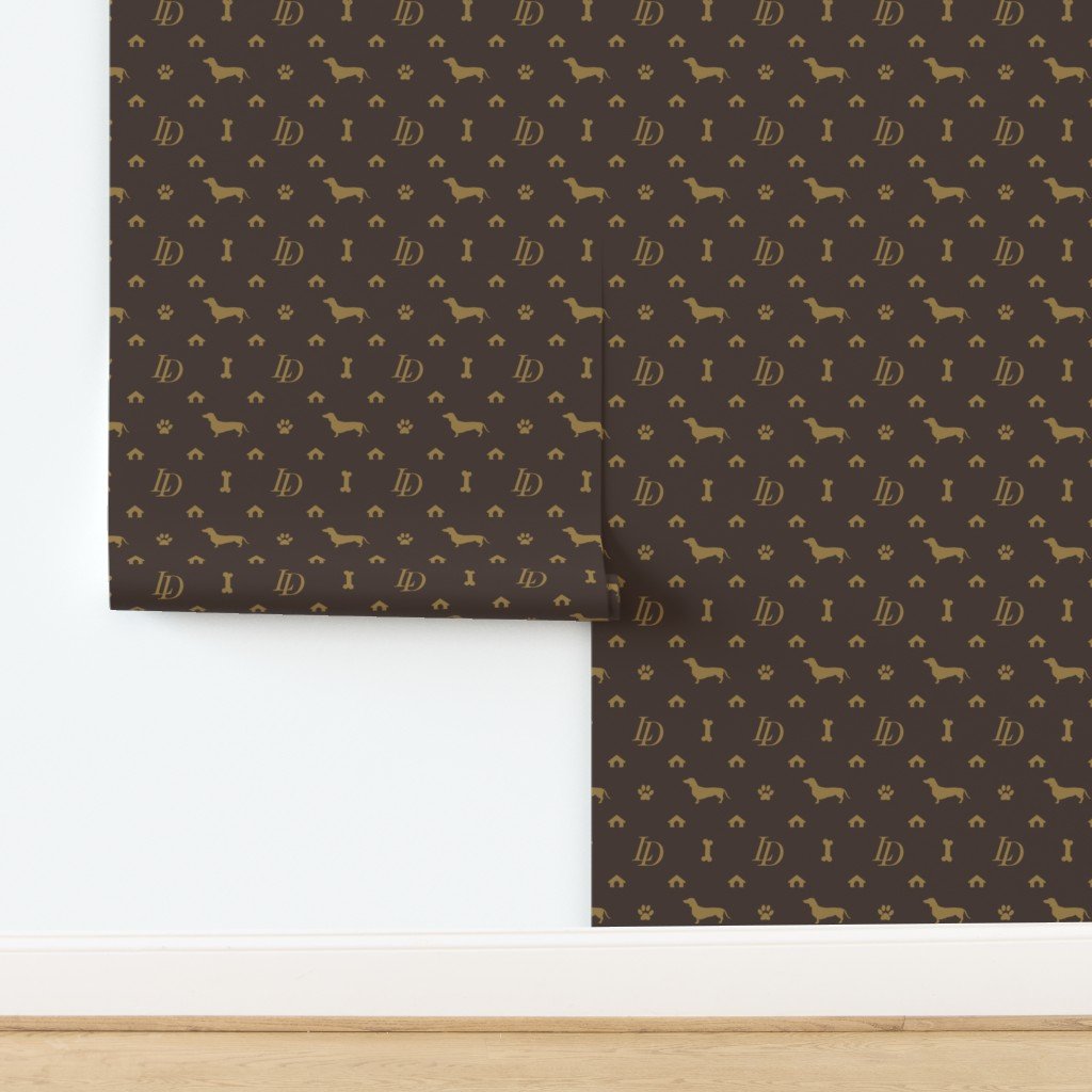 Louis Dachshund Luxury Dog Attire Wallpaper design