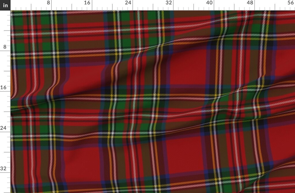 Royal Stewart Tartan Clan Plaid Fabric design