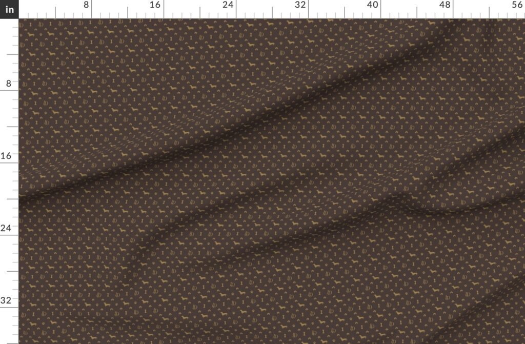 Louis Luxury Mini Dachsund Dog Attire Print Fabric design