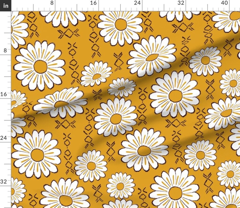 Harry Sunflower Shirt Flower Print Hippie Pop Art Floral Pattern Fabric design