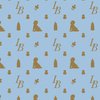 Baby Luxury Iconic Monogram Pattern on Classic Blue with Tan Motifs