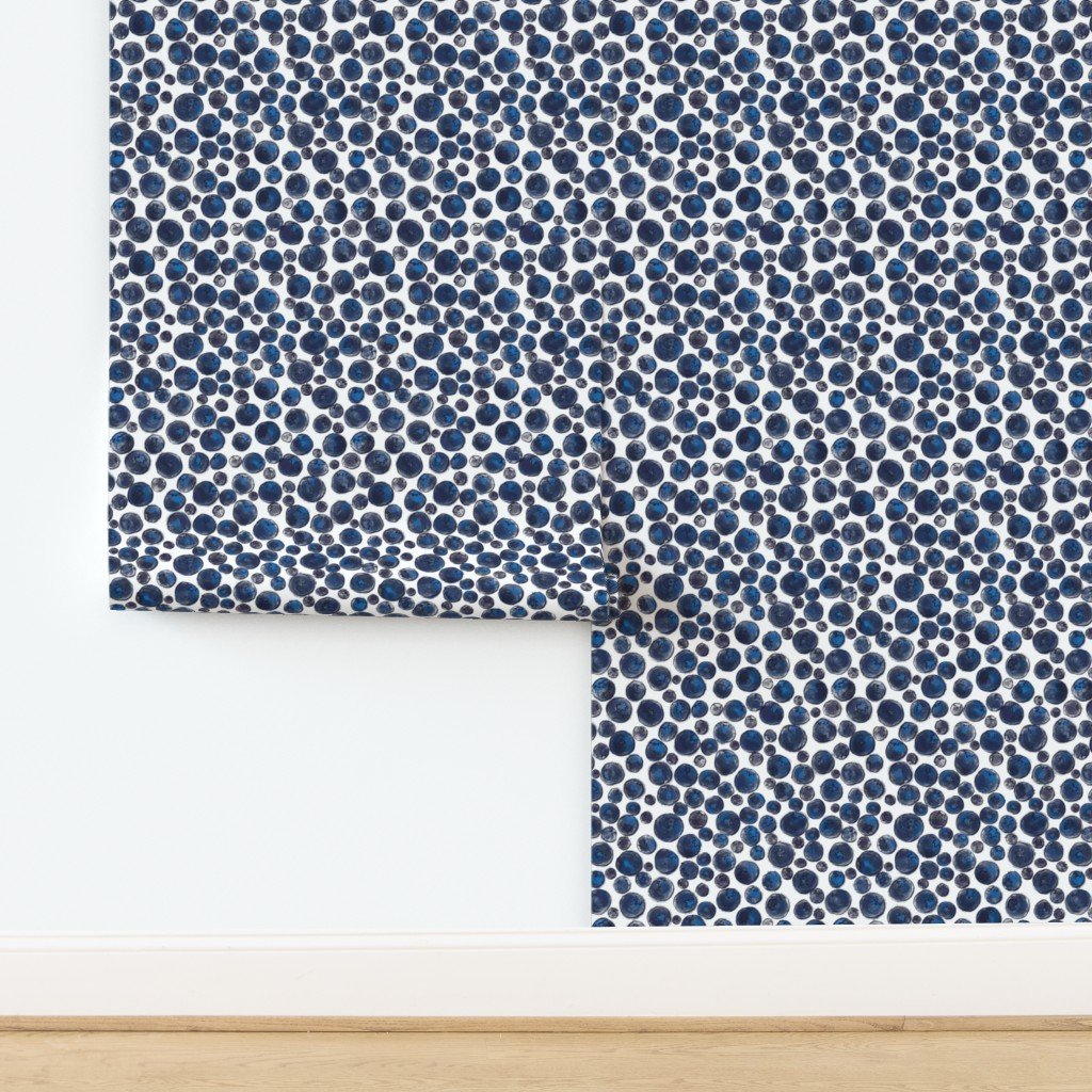 Blueberries on White Wallpaper design