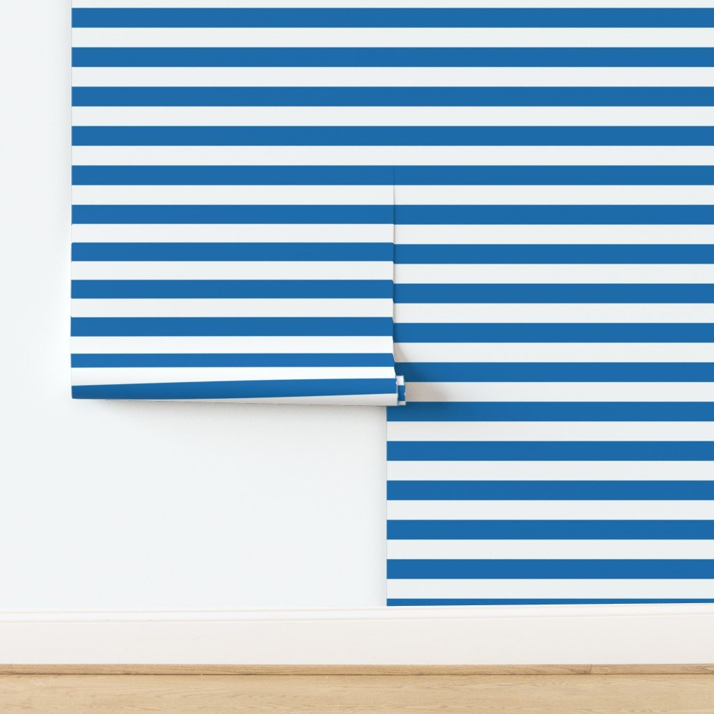 Biscayne Blue Horizontal Tent Stripes Florida Colors of the Sunshine State Home Styling Collection design