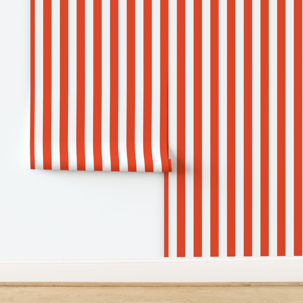 Citrus Orange Vertical Tent Stripes Florida Colors of the Sunshine Wallpaper design