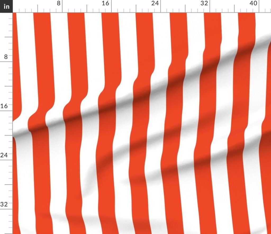 Citrus Orange Vertical Tent Stripes Florida Colors of the Sunshine Fabric design