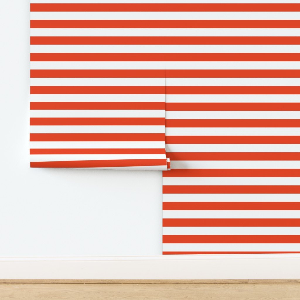 Citrus Orange Horizontal Tent Stripes Florida Colors of the Sunshine Wallpaper design