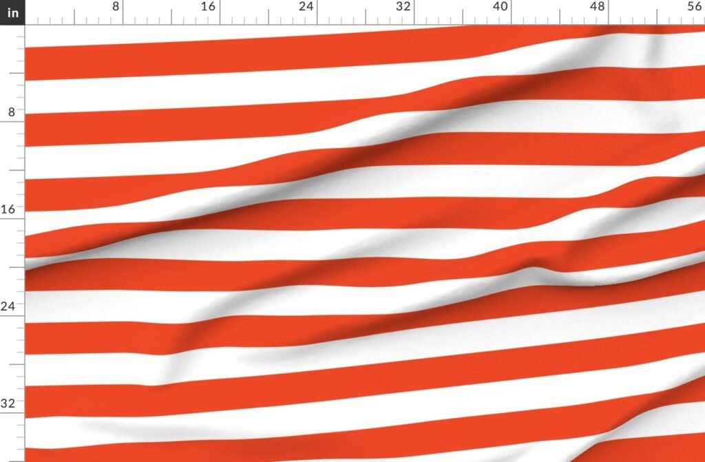 Citrus Orange Horizontal Tent Stripes Florida Colors of the Sunshine Fabric design