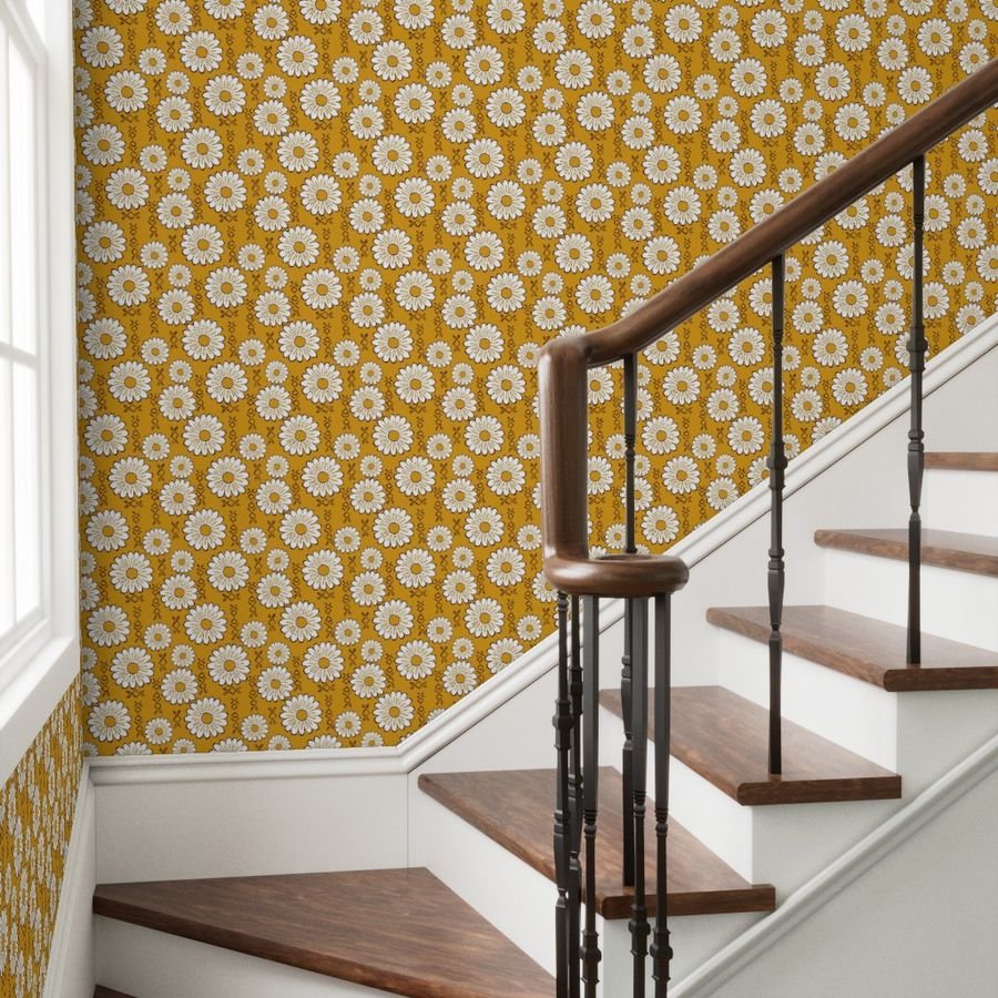 Harry Sunflower Shirt Flower Print Hippie Pop Art Floral Pattern Wallpaper harry shirt wallpaper