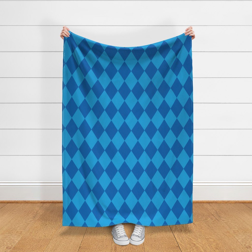 Oktoberfest 5 inch Bavarian Beer House Blue and Dark Blue Large Fabric bavarian blue fabric