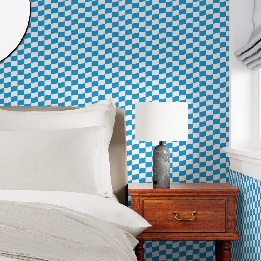 Oktoberfest Bavarian Beer Festival Blue and White Medium Diagonal Wallpaper blue and white wallpaper