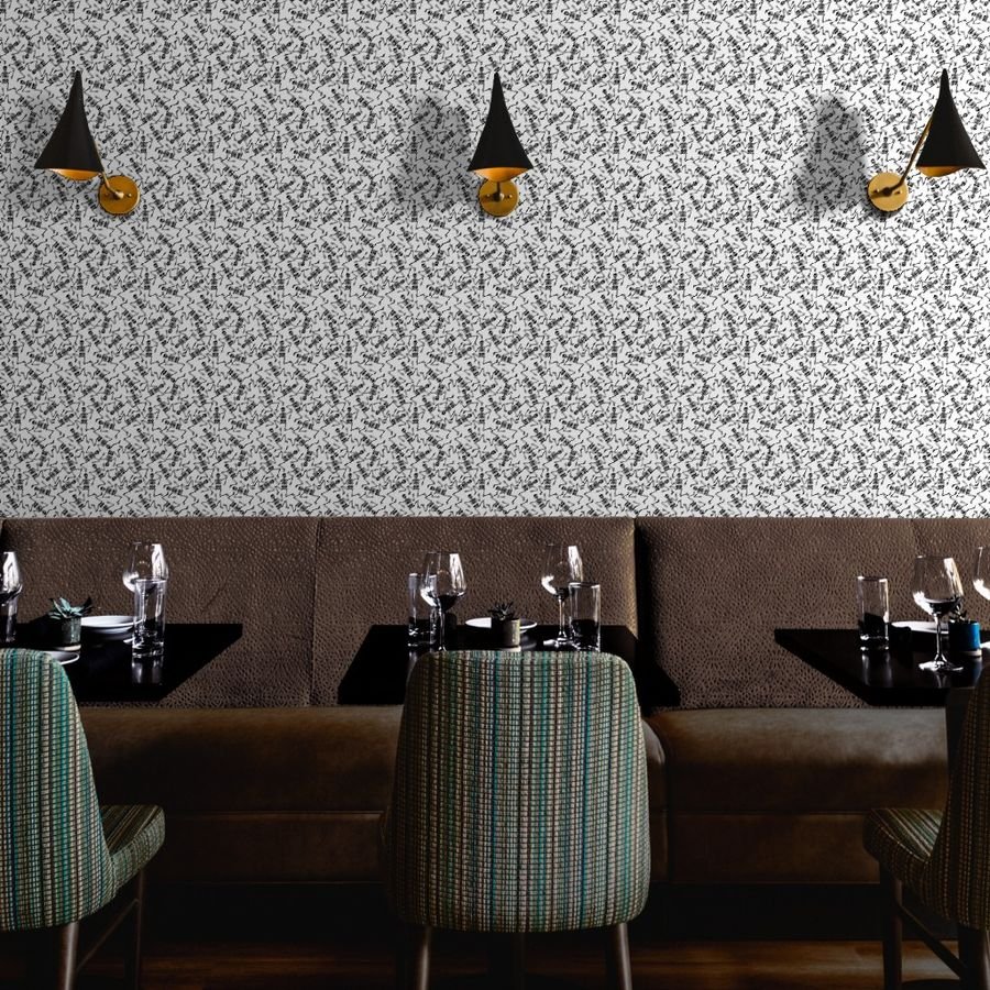 Small Black Dancing Halloween Skeletons Scattered On White Wallpaper dancing skeletons wallpaper
