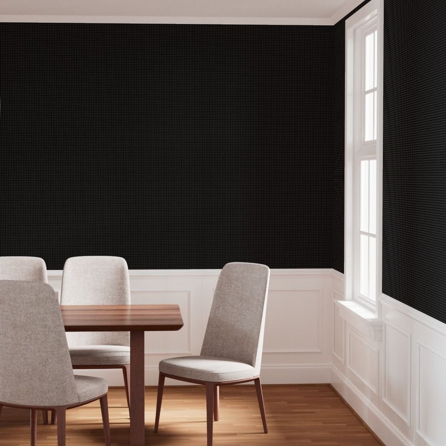 1/2 inch White Grid Lines on Black Wallpaper black wallpaper