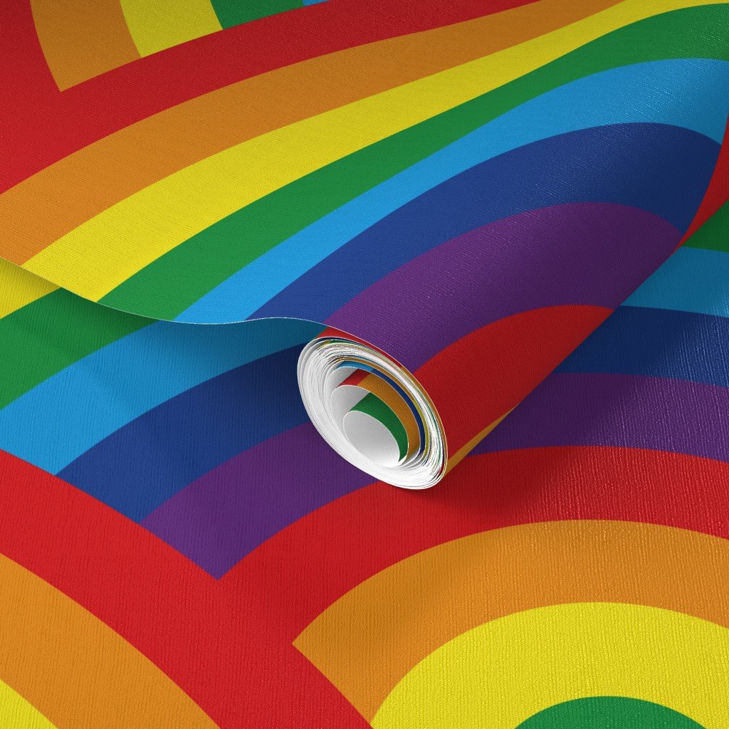 Kids Room Decor Bright Color Endless Rainbows Wallpaper baby shower wallpaper