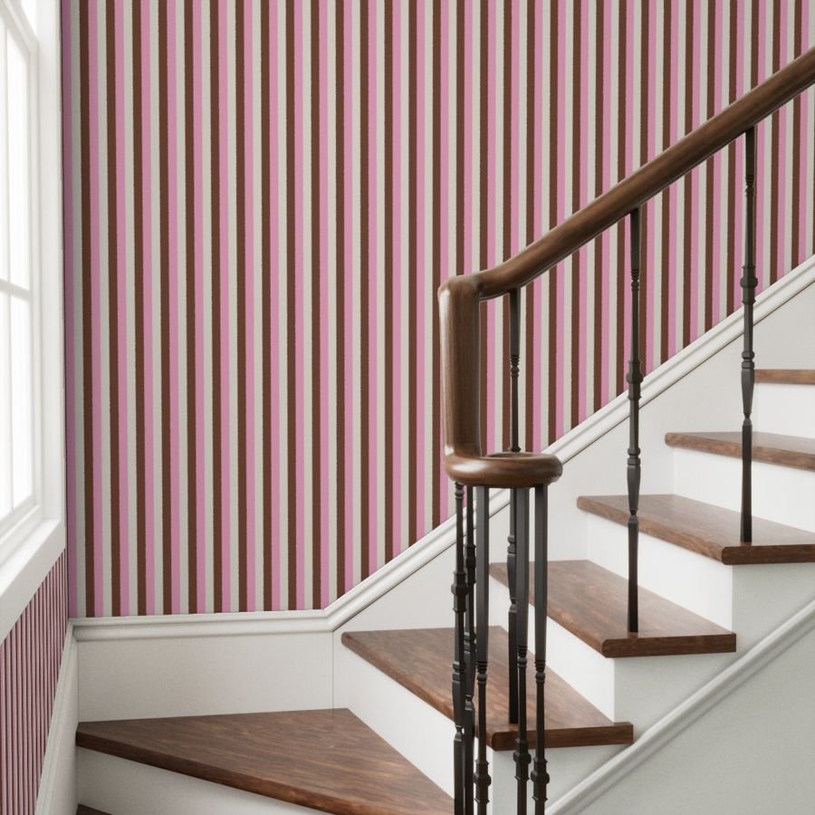 Vertical Vanilla Chocolate Strawberry Ice Cream Stripes 1 inch Wallpaper vanilla ice cream wallpaper