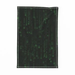 Neon Green Digital Rain Computer Code Decor Collection Decor Collection computer tea towel design
