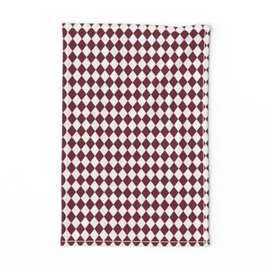 Small Wine and White Diamond Harlequin Check Pattern Design Collection Home Decor Collection diamond patterned tea towel design