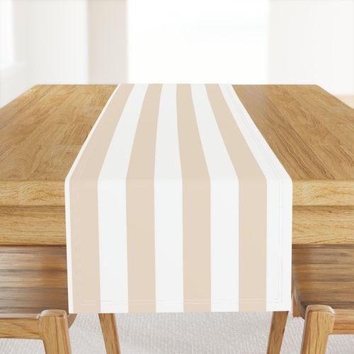 Classic 2 Inch Natural and White Modern Cabana Upholstery Stripes Interior Collection Interior Collection natural stripe table runner design