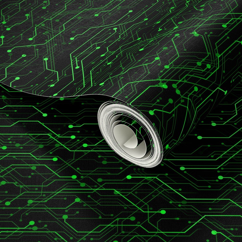 Small Bright Green Neon Computer Motherboard Circuitry Wallpaper circuitry wallpaper