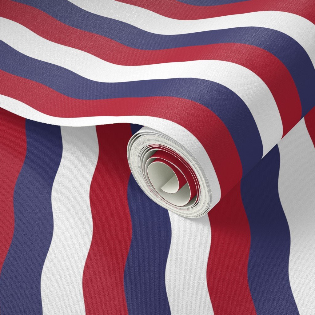 USA Red White and blue 1 inch Scalloped Vertical Waves Wallpaper flag colors wallpaper