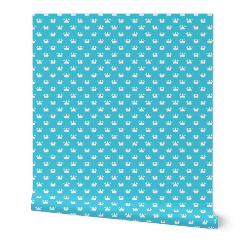 Mini Turquoise with Pale Grey Crowns Turquoise Wallpaper crowns wallpaper