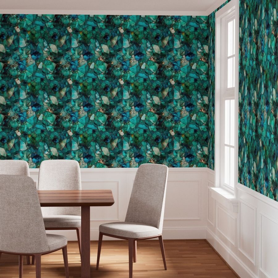 Green and Blue Seaglass 2 Wallpaper ocean glass wallpaper
