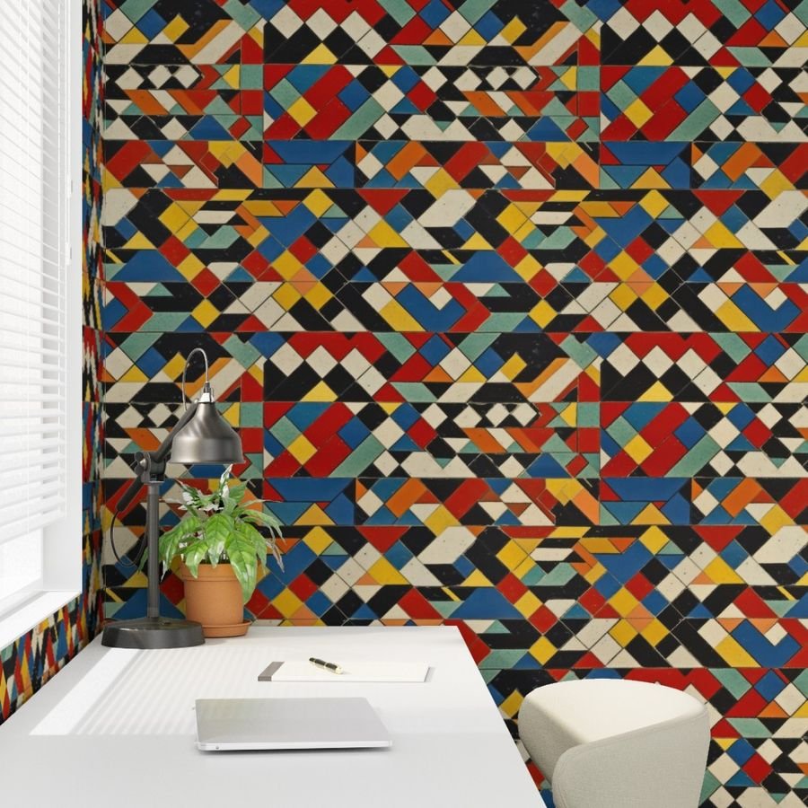 Theo van Doesburg Gouache on Board Pattern Wallpaper van doesburg wallpaper