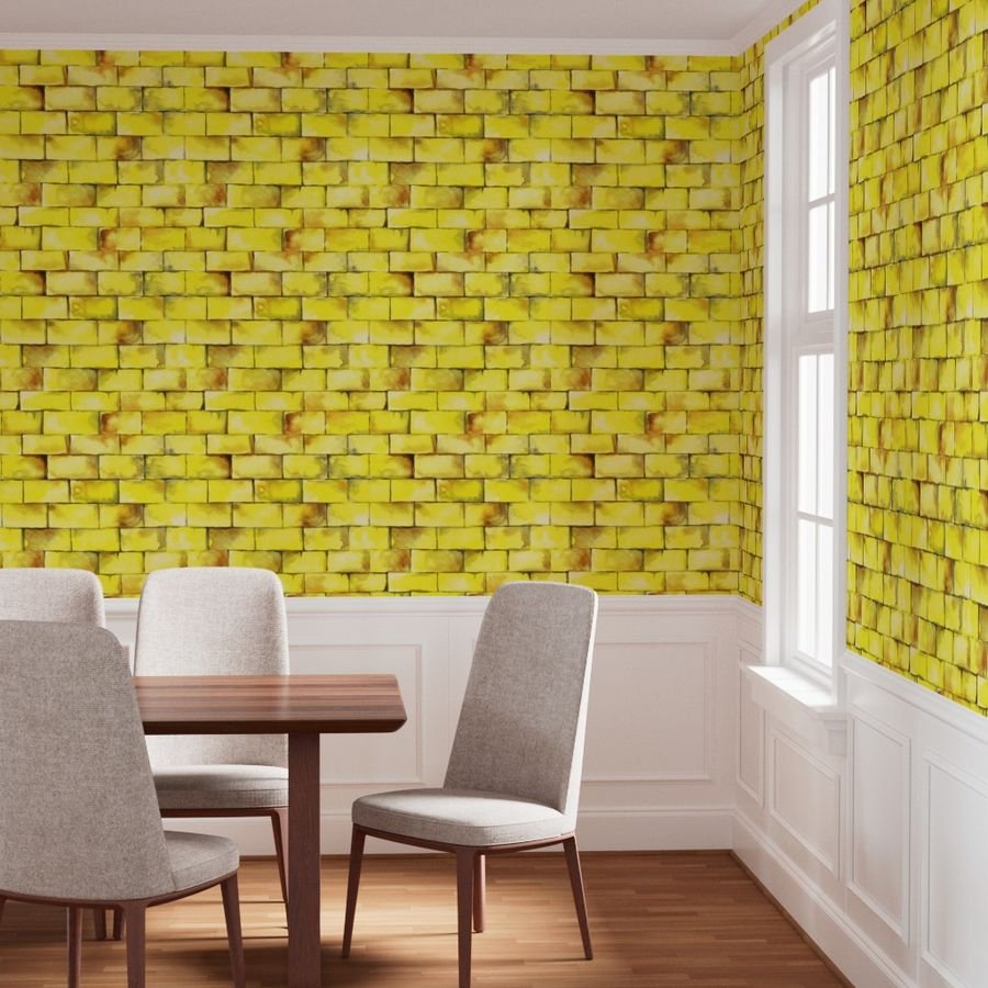 Yellow Brick Road Seamless Repeating Pattern Wallpaper seamless yellow bric wallpaper
