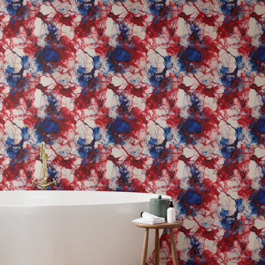 Red White and Blue Alcohol Ink UK Patriotic Flag Colors Alcohol Ink Wallpaper red and blue wallpaper