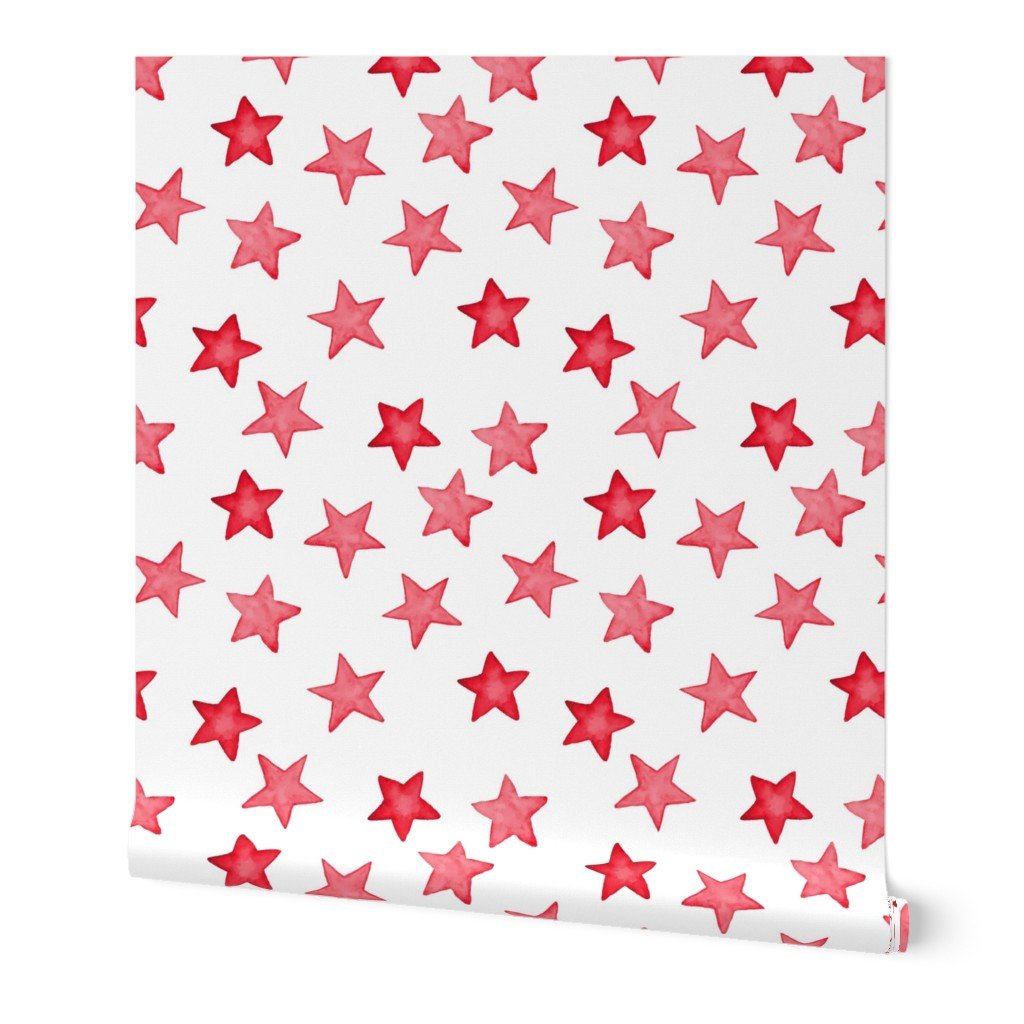 Large Faded Red Christmas Stars on White Wallpaper large stars wallpaper