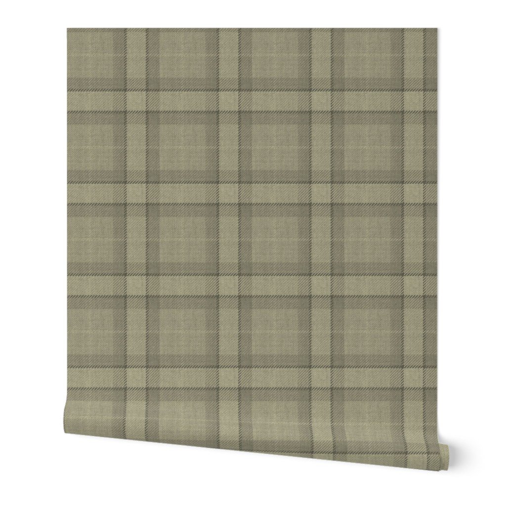 Yellow Gold Vintage Christmas Tartan Plaid Wallpaper lifestyle view