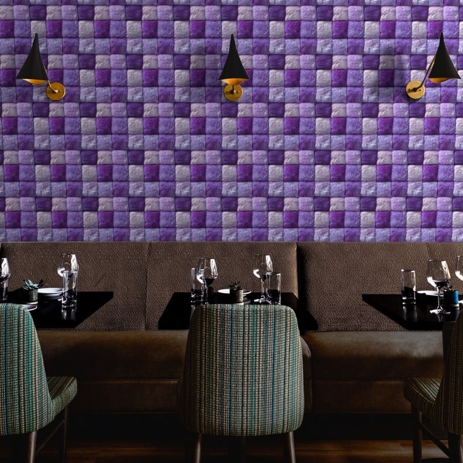 Large Violet Faux Fur Patchwork Fabric - Luxurious Plush Texture Wallpaper fluffy wallpaper