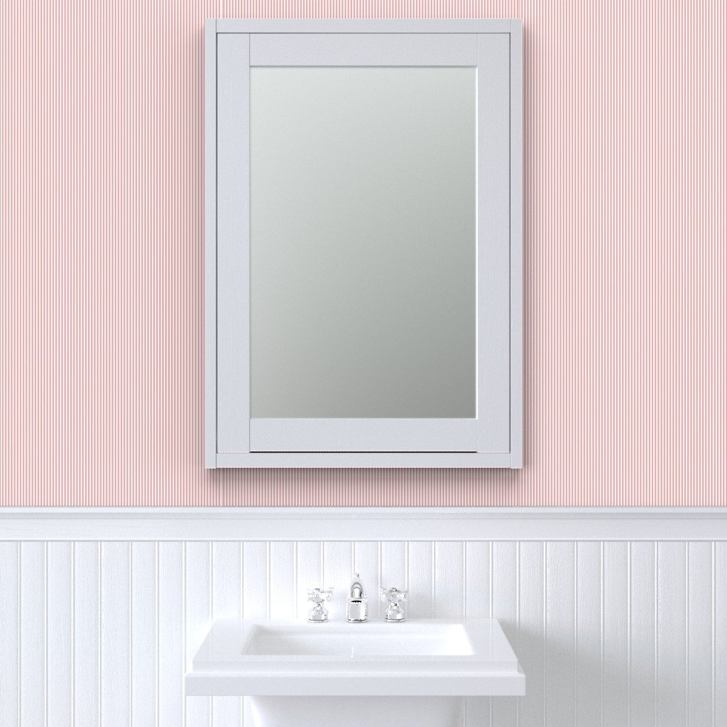 Dusty Rose Pinstripe in an English Country Garden Wallpaper pink stripes wallpaper