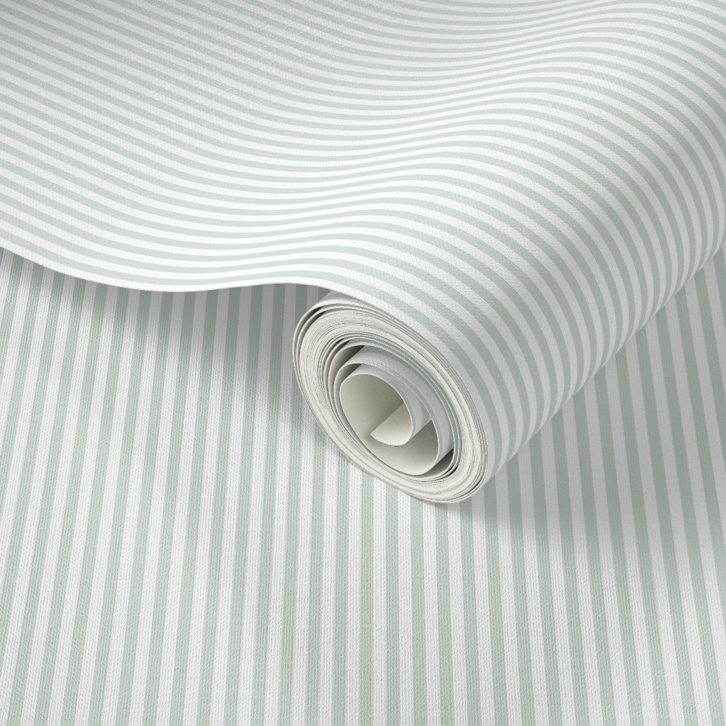 Soft Sage Green Pinstripe in an English Country Garden Wallpaper elegant wallpaper
