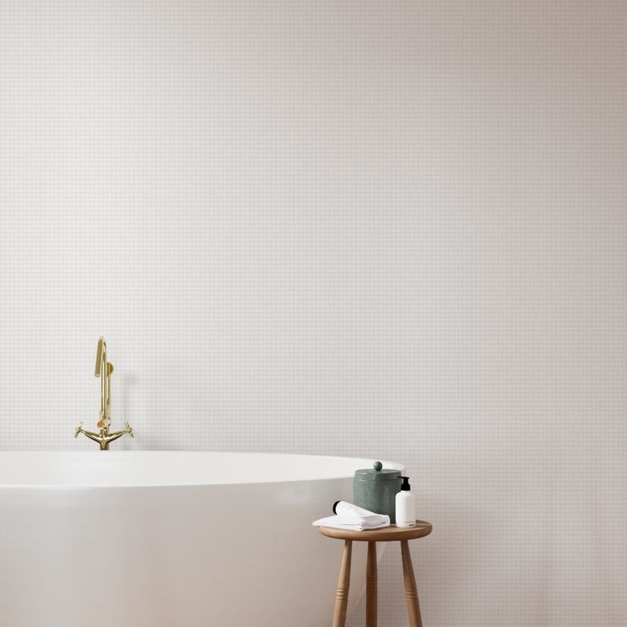 Soft Bone White Gentle Light Neutral Gingham Check Plaid Pattern Wallpaper cozy wallpaper