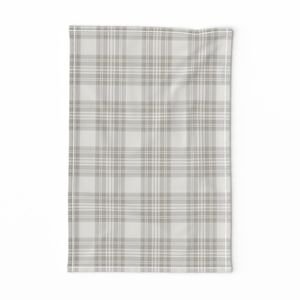 Cool Greige Small Traditional Tartan Plaid Pattern Home Styling Collection Decor Collection cottage tea towel design