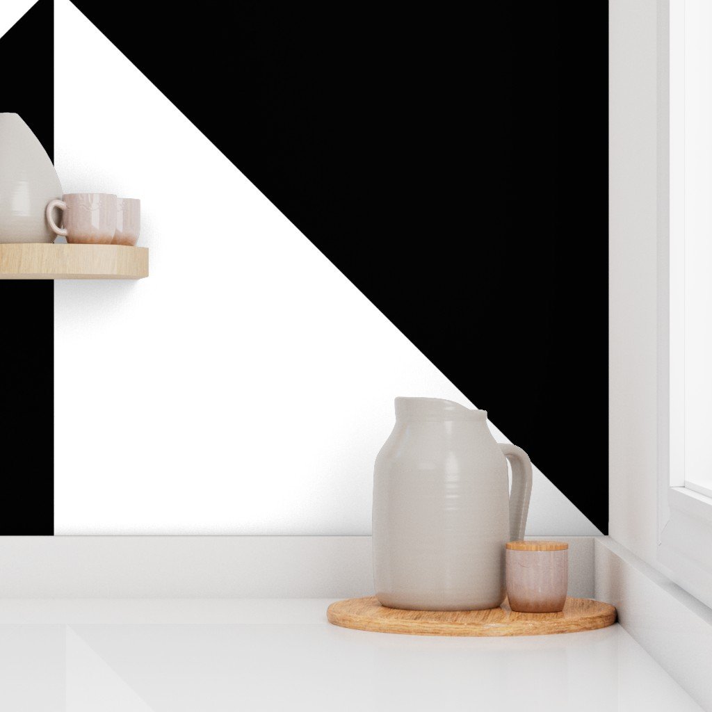 Bold Black and White Oversized Geometric Diamond Wallpaper lifestyle view