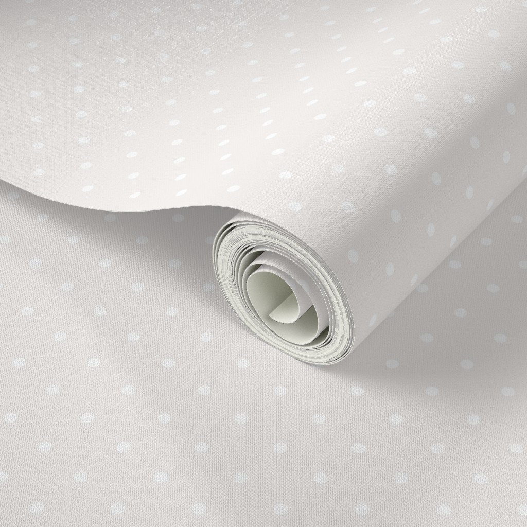 1 Inch Bone White Polka Dot Pattern Wallpaper polka dots wallpaper