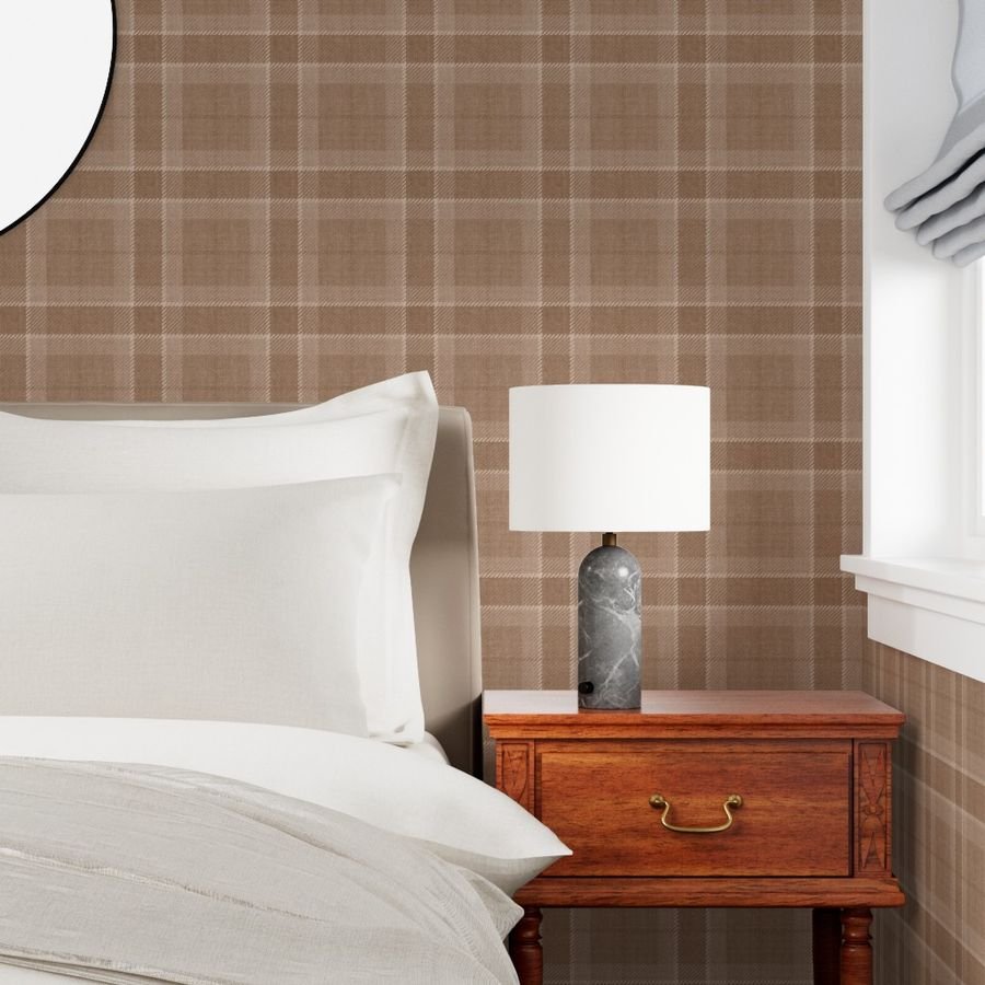 Light Abe t Wool-Texture Tartan Plaid Fabric Wallpaper design wallpaper