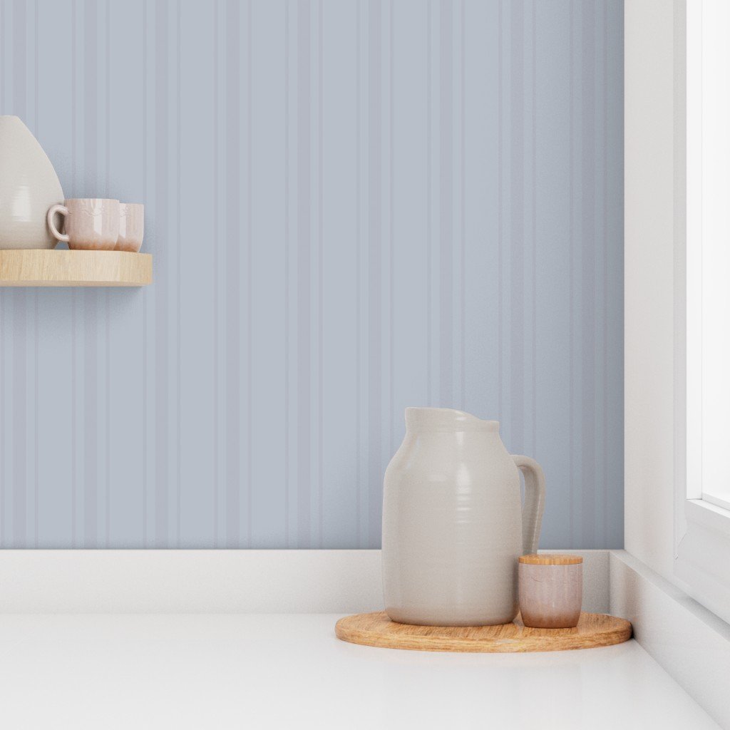 Tonal Cool Gray Tailored Ticking Stripe Cottage Farmhouse Wide Stripe Wallpaper neutral tones wallpaper