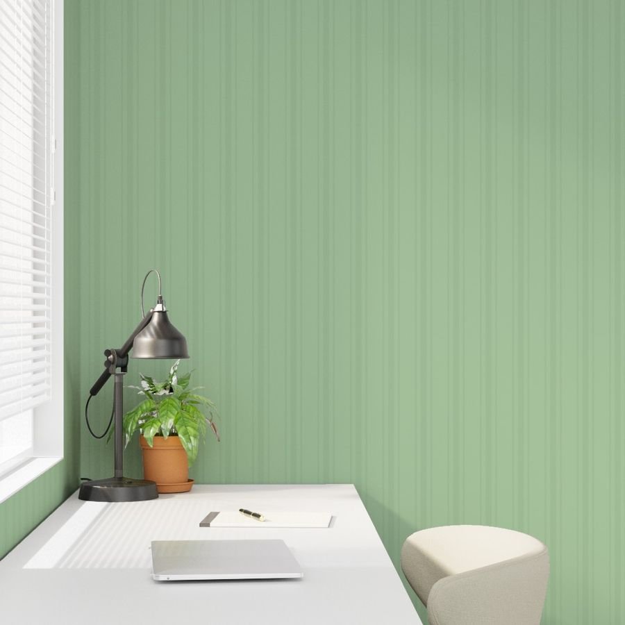 Tonal Fresh Green Tailored Ticking Stripe Cottage Farmhouse Wide Stri Wallpaper natural decor wallpaper