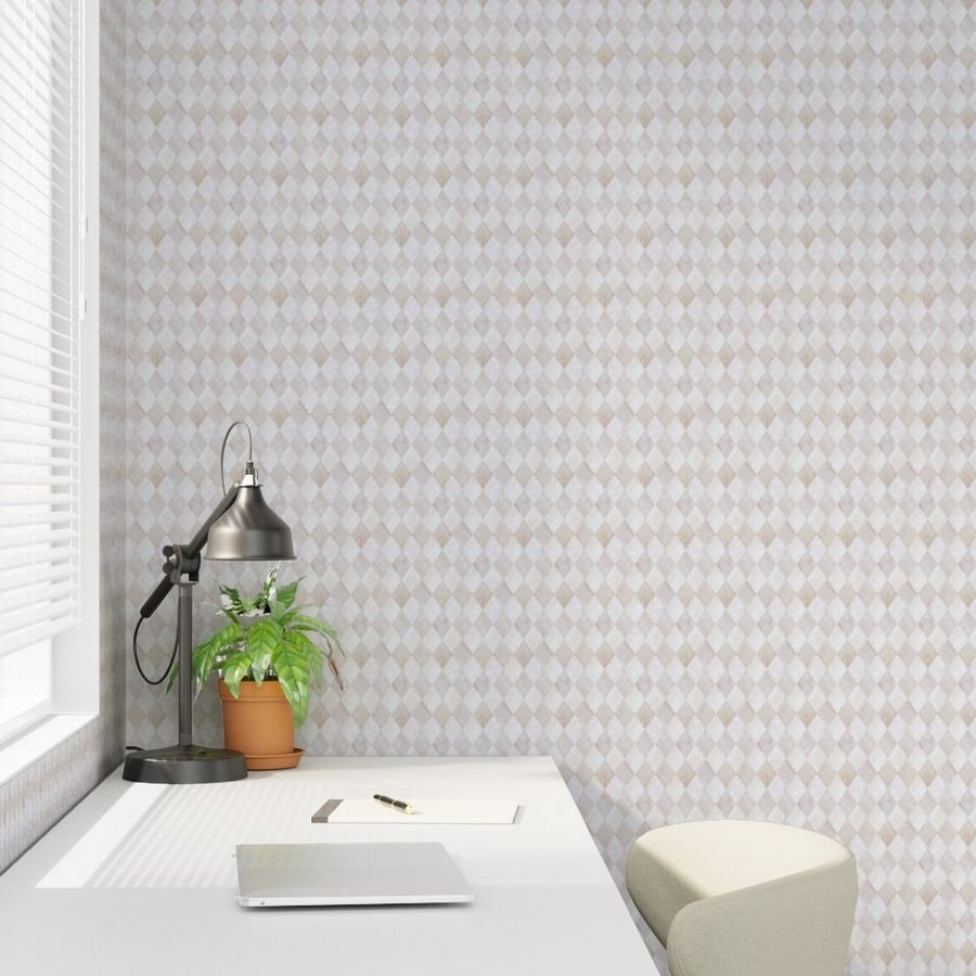 Small Light and Dark Beech and Oak Wood Harlequin Diamond Check Marquetry Wallpaper beech wood wallpaper