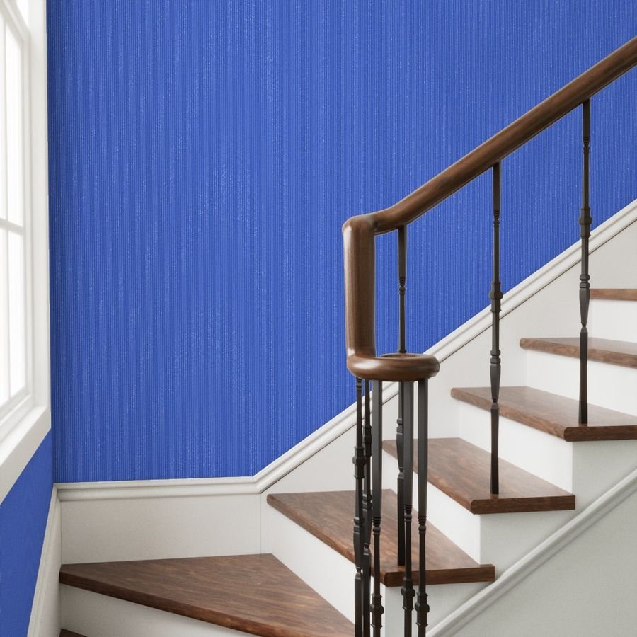 Classic White Pinstripe on Royal Blue Office Stripe Pattern Wallpaper corporate wallpaper