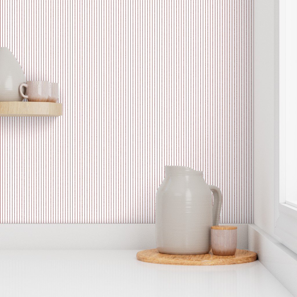 Classic Deep Red Pinstripe on White Office Stripe Pattern Wallpaper corporate wallpaper