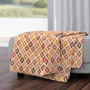 Hotel Cala Sol Sun Bleached Vintage Diamond Textile Design Collection Home Styling Collection earth tone throw blanket design