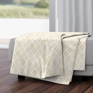 Small Sun Faded Mediterranean Diamond Pattern in Golden Sand Beige Design Collection Home Decor Collection faded yellow throw blanket design