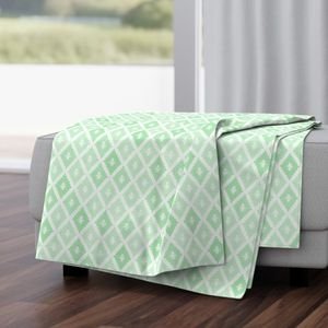 Small Sun Faded Mediterranean Diamond Pattern in Seafoam Mint Green Design Collection Interior Collection dusty mint throw blanket design