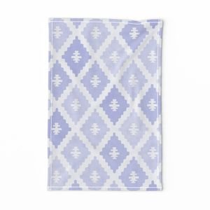 Large Sun Faded Mediterranean Diamond Pattern in Lavender Mist Blue Decor Collection Home Decor Collection soft lilac tea towel design