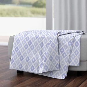 Small Sun Faded Mediterranean Diamond Pattern in Lavender Mist Blue Home Decor Collection Home Decor Collection dusty blue throw blanket design