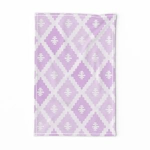 Large Sun Faded Mediterranean Diamond Pattern in Petal Orchid Pink Design Collection Design Collection soft lilac tea towel design